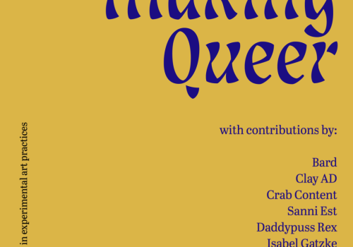 A yellow book cover with purple text that reads 