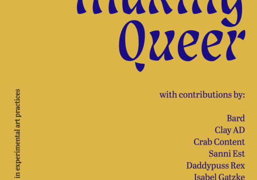 A yellow book cover with purple text that reads 